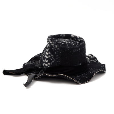 Snake Pattern Rabbit Fur Hat / BLACK