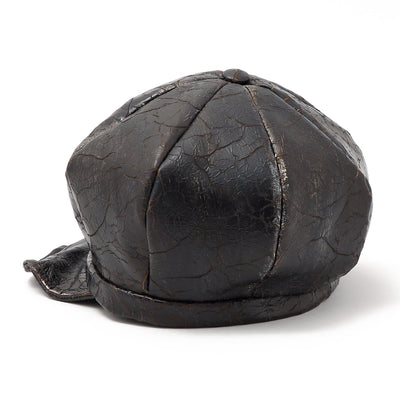 Cracked Processing Leather Casquette / BLACK