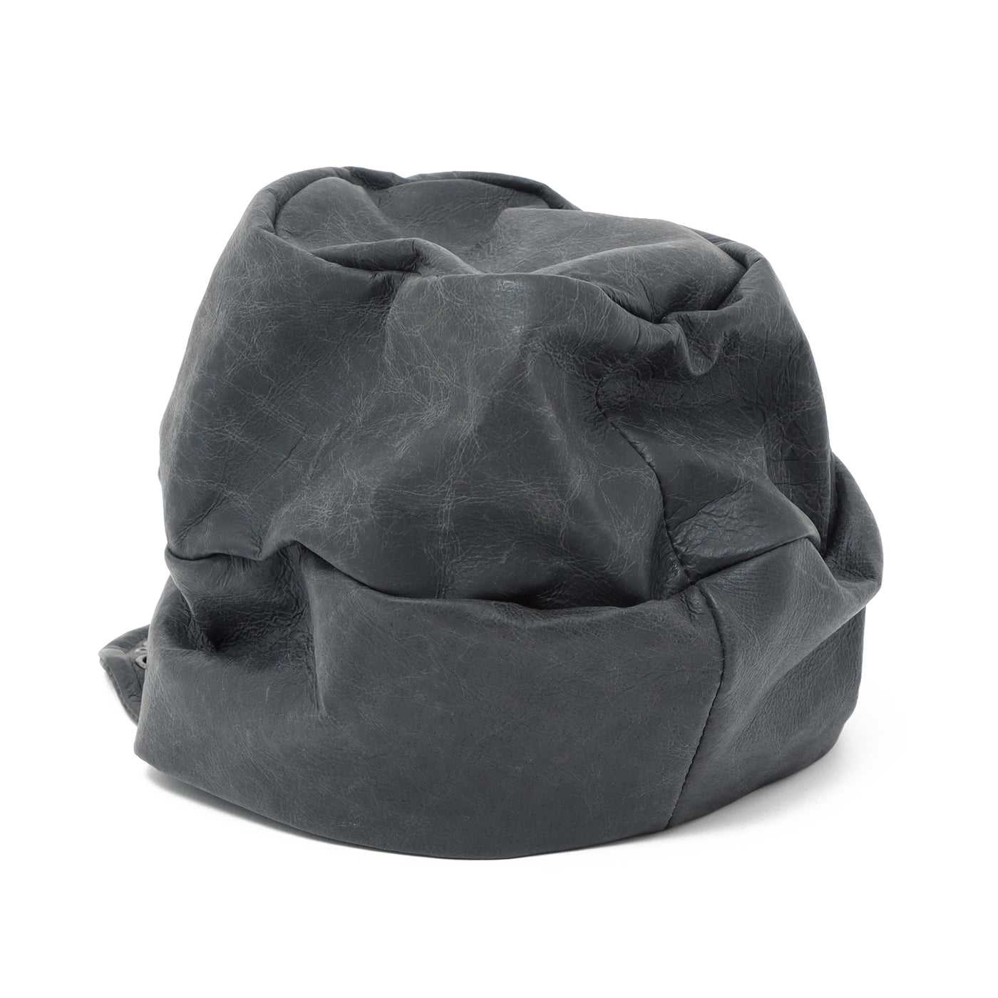 Leather Chain Turn Cap / BLACK