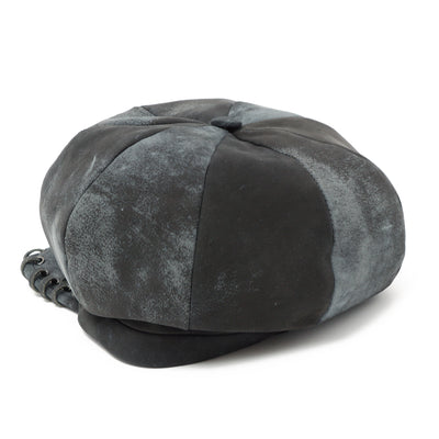 Eyelet Leather Casquette / BLACK