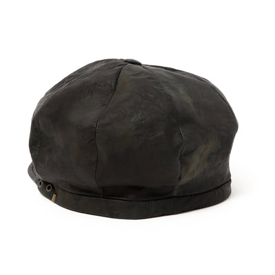 Bleached Leather Casquette / BLACK