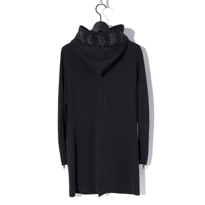 HIGH-NECK LONG HOODIE JK / BLACK