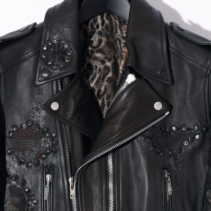 ロエン　Roen 豪華ワッペン　ラムレザーライダースジャケット　46 M Roen(ロエン) WAPPEN RIDERS JKT / BLACK – ANRE-R SALON