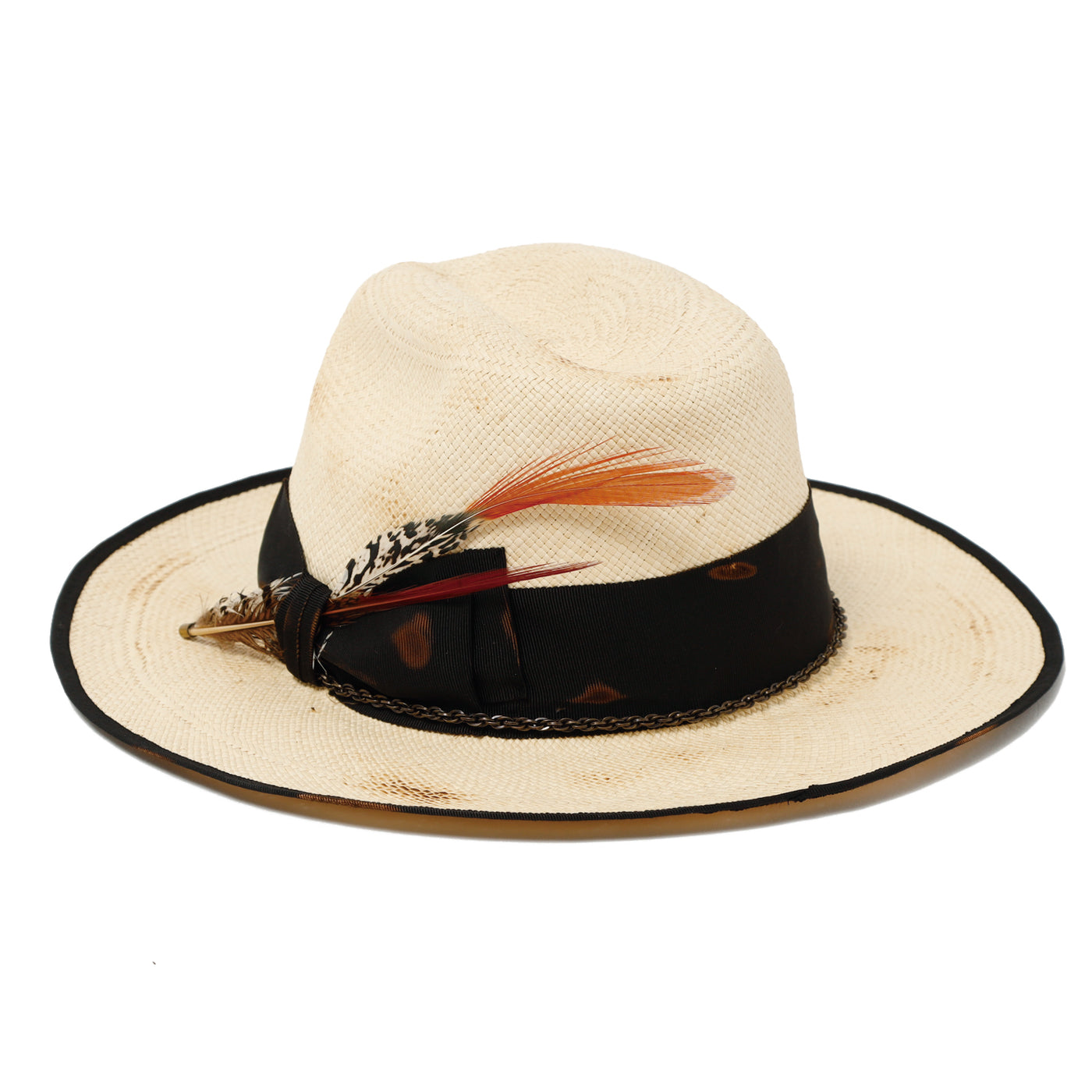 Feather Chain Western Hat / BEIGE