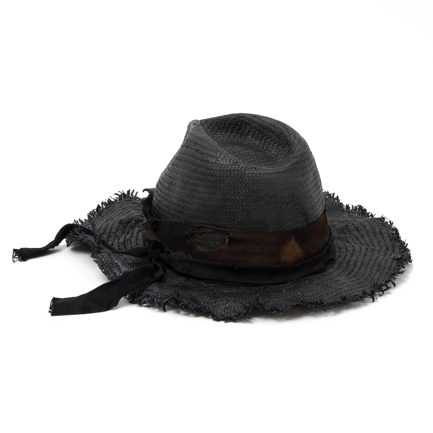 Black Paper Fedora Hat / BLACK