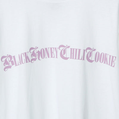 B.H.C.C Logo Print Tee / WHITE×LAVENDER