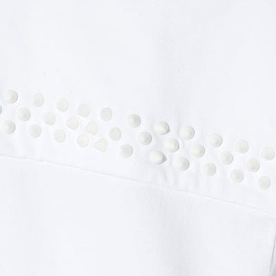 30//HEAVY PLAIN JERSEY SPIKE STUDDED SHORT SLEEVE / A:WHITE