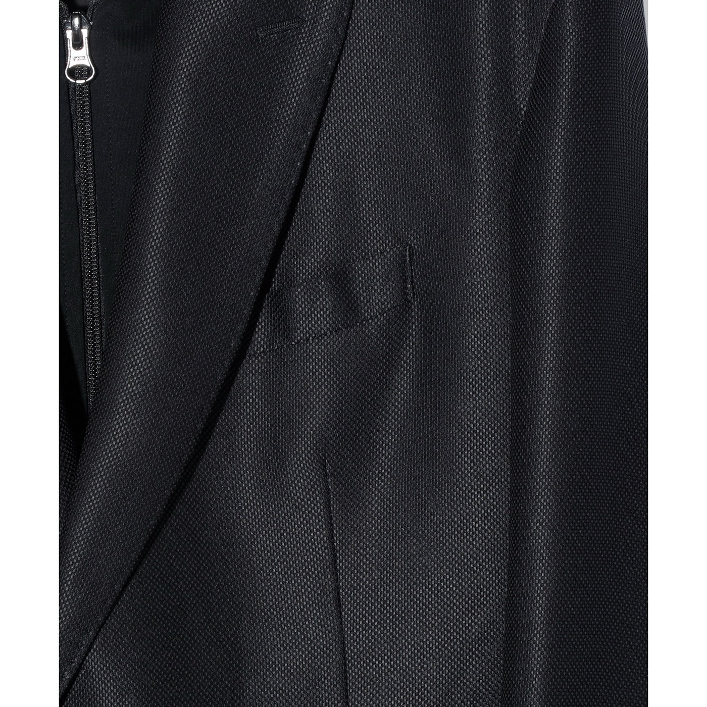 FAKE LAYERED HOODED JK / BLACK