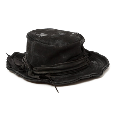 Painting Leather Bucket Hat / BLACK