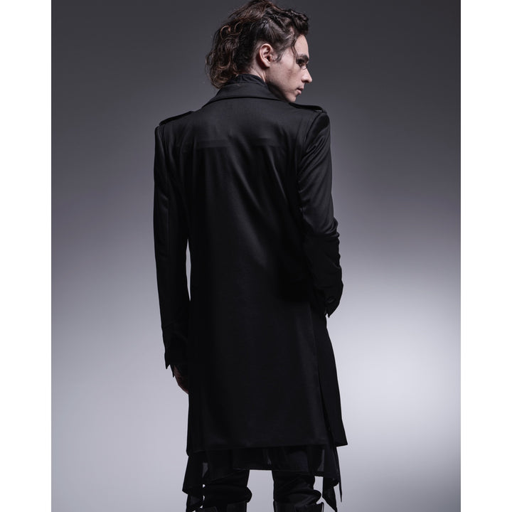 kiryuyrik(キリュウキリュウ)KerseyJersey EpauletPeackedLongJacket