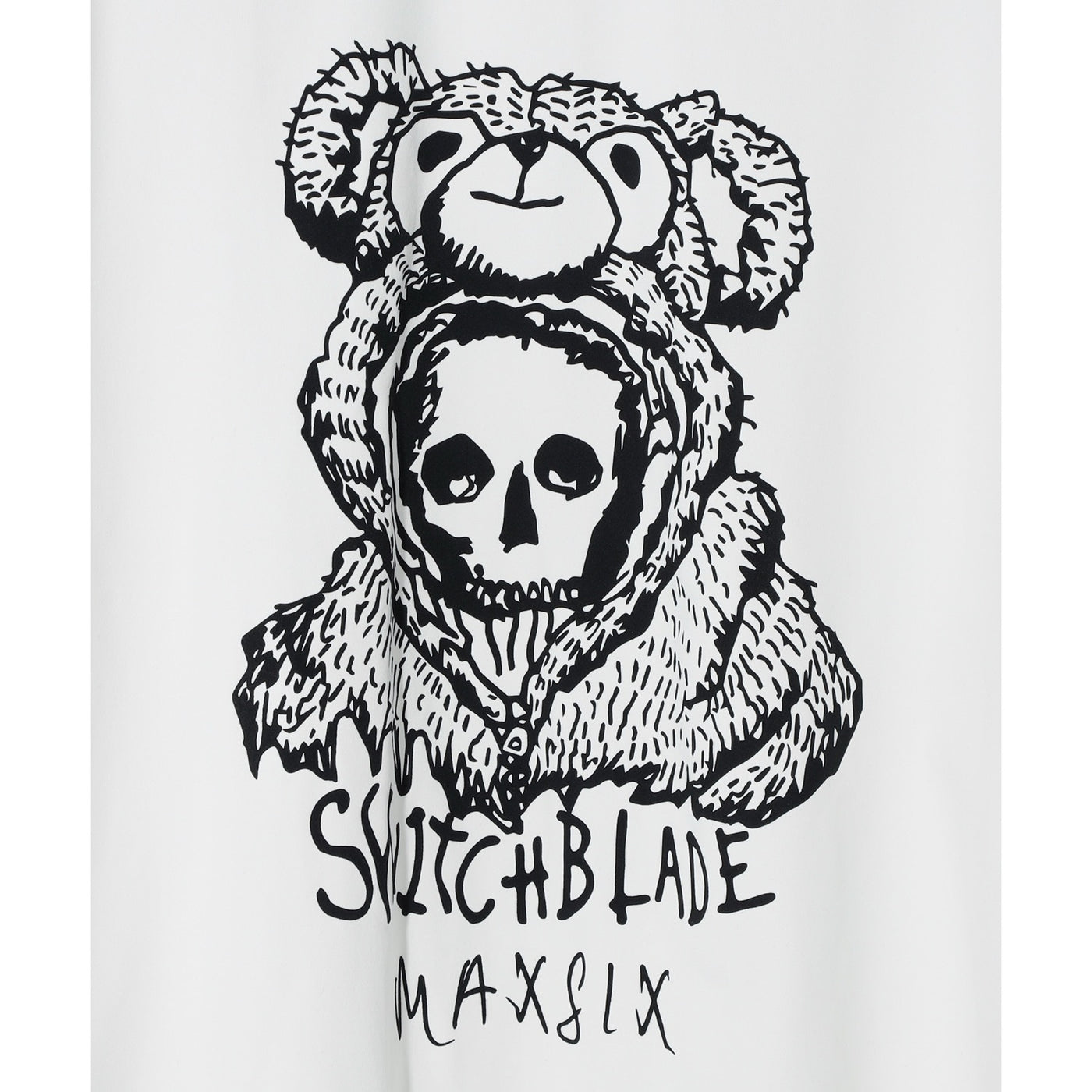 SWITCHBLADE × MAXSIX SKULL BEAR TEE / WHITE