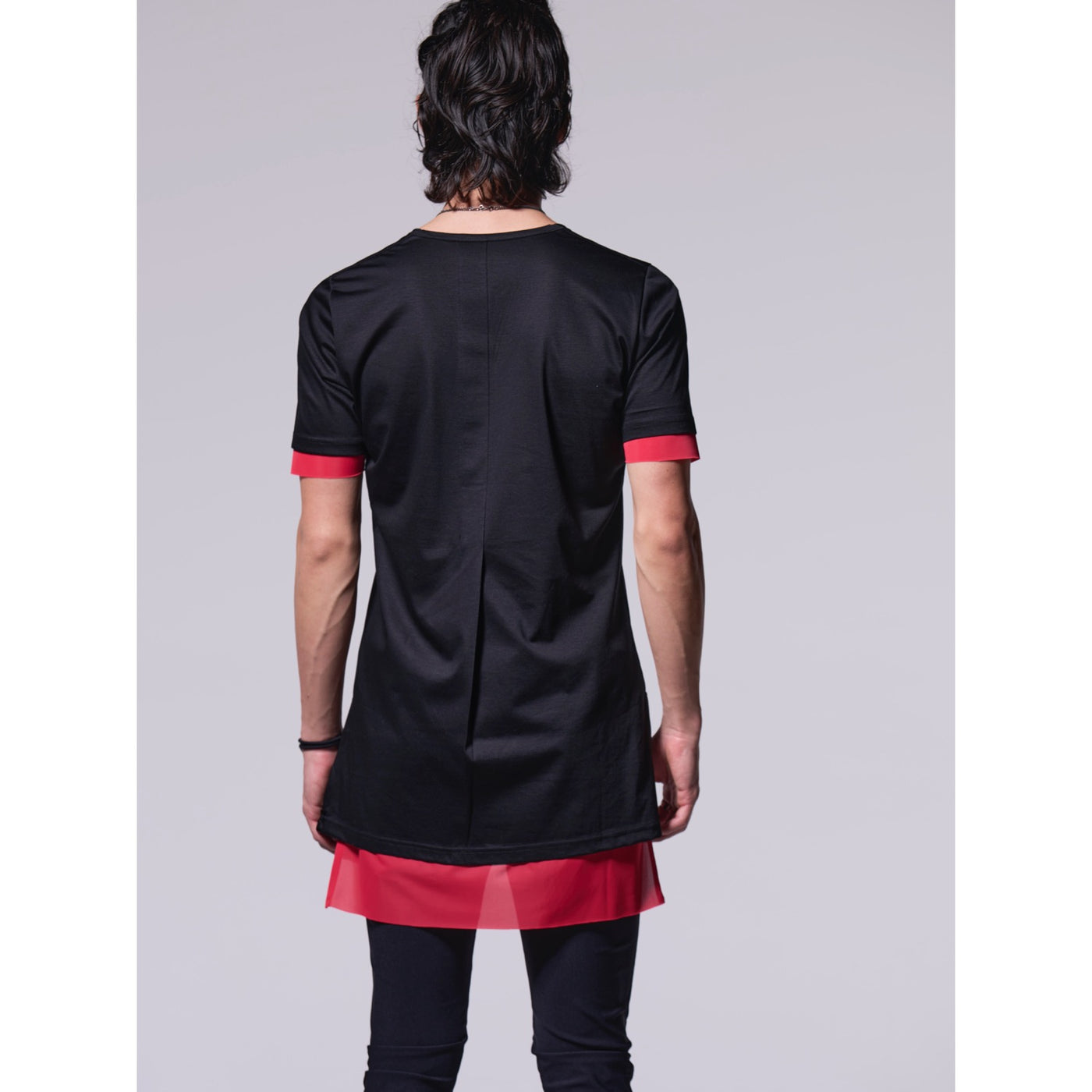 TENJIKU+Lining LayerdT-Shirt / Black×Red