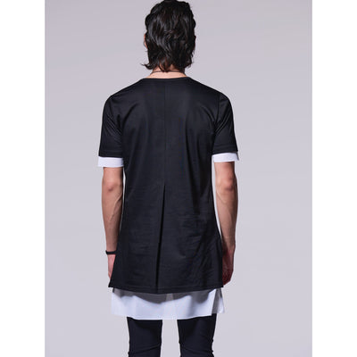 TENJIKU+Lining LayerdT-Shirt / Black×White