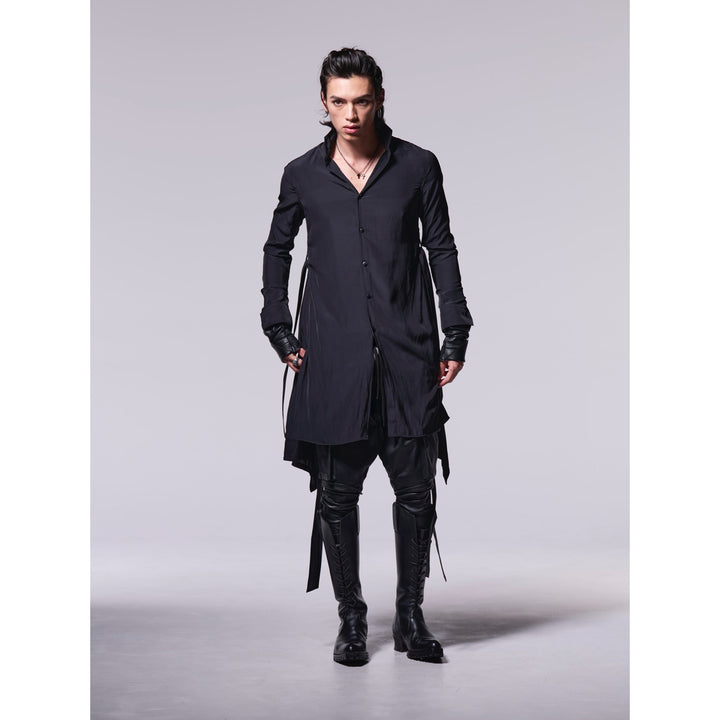 kiryuyrik☆牛革レザー切替 スカル&ラメ金ロゴ ボンテージジャケット S