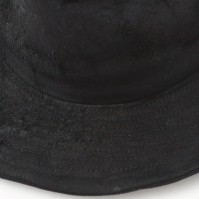 Black Leather Gold Eyelet Hat / BLACK