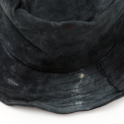 Washed Painting Leather Bucket Hat / BLACK