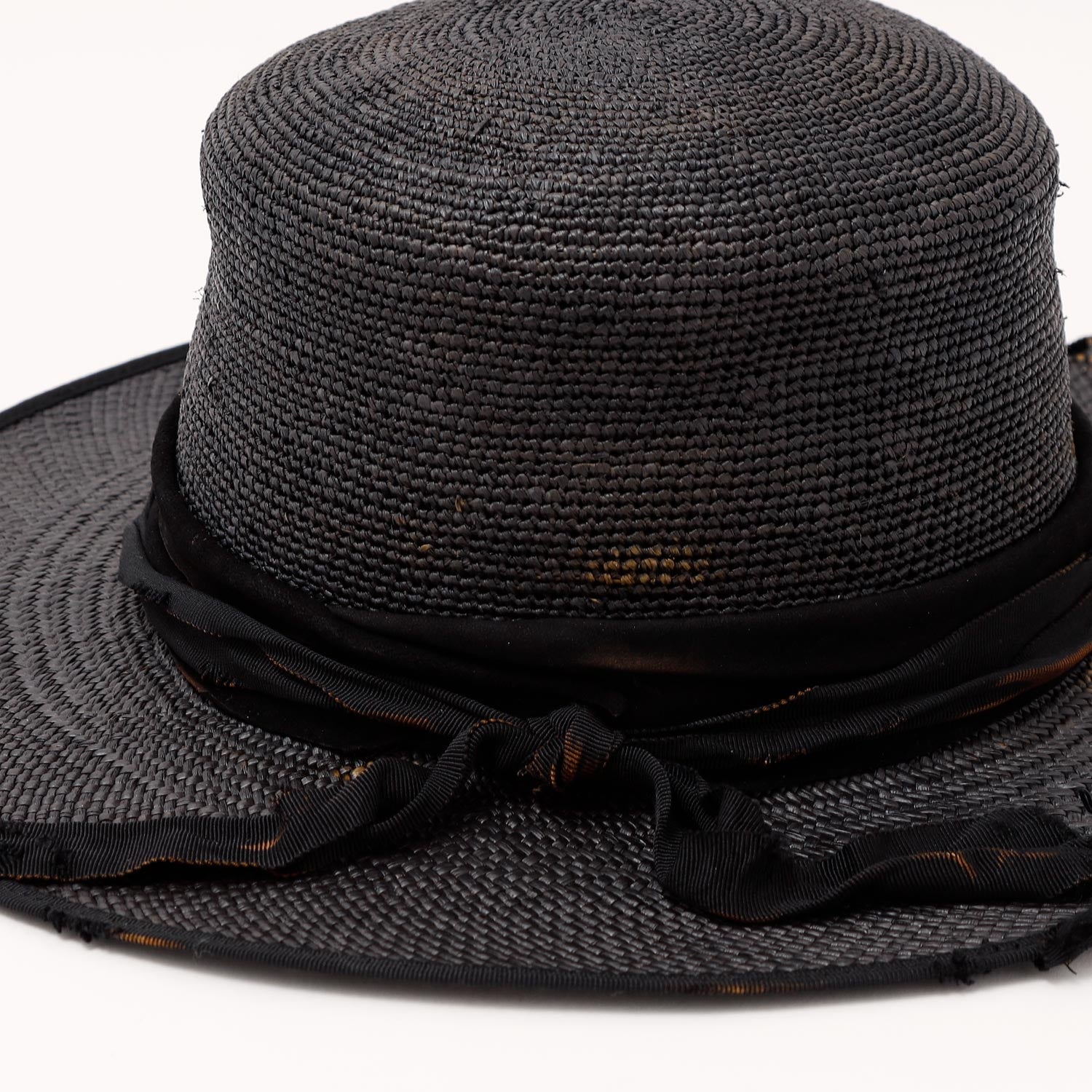 Small Triangle Hat triangles hat(トライアングルズハット)Leather & Grosgrain Ribbon Flat Panama Hat ...