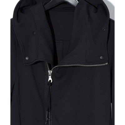 HIGH-NECK LONG HOODIE JK / BLACK