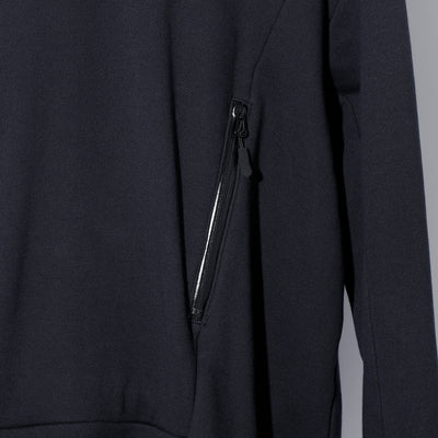 «CORDURA»NYLON HEAVY SWEAT HIGH-NECKED P/O HOODIE / B:BLACK