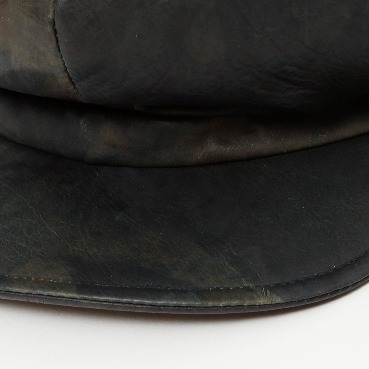 Bleached Leather Casquette / BLACK