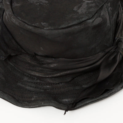 Painting Leather Bucket Hat / BLACK