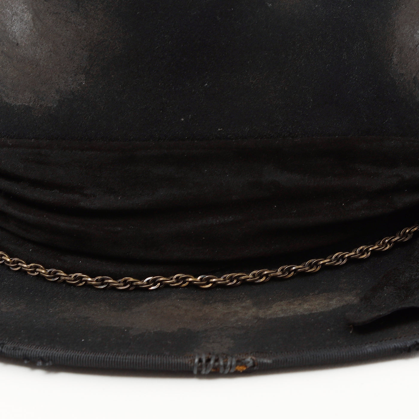 Leather & Chain Western Hat / BLACK