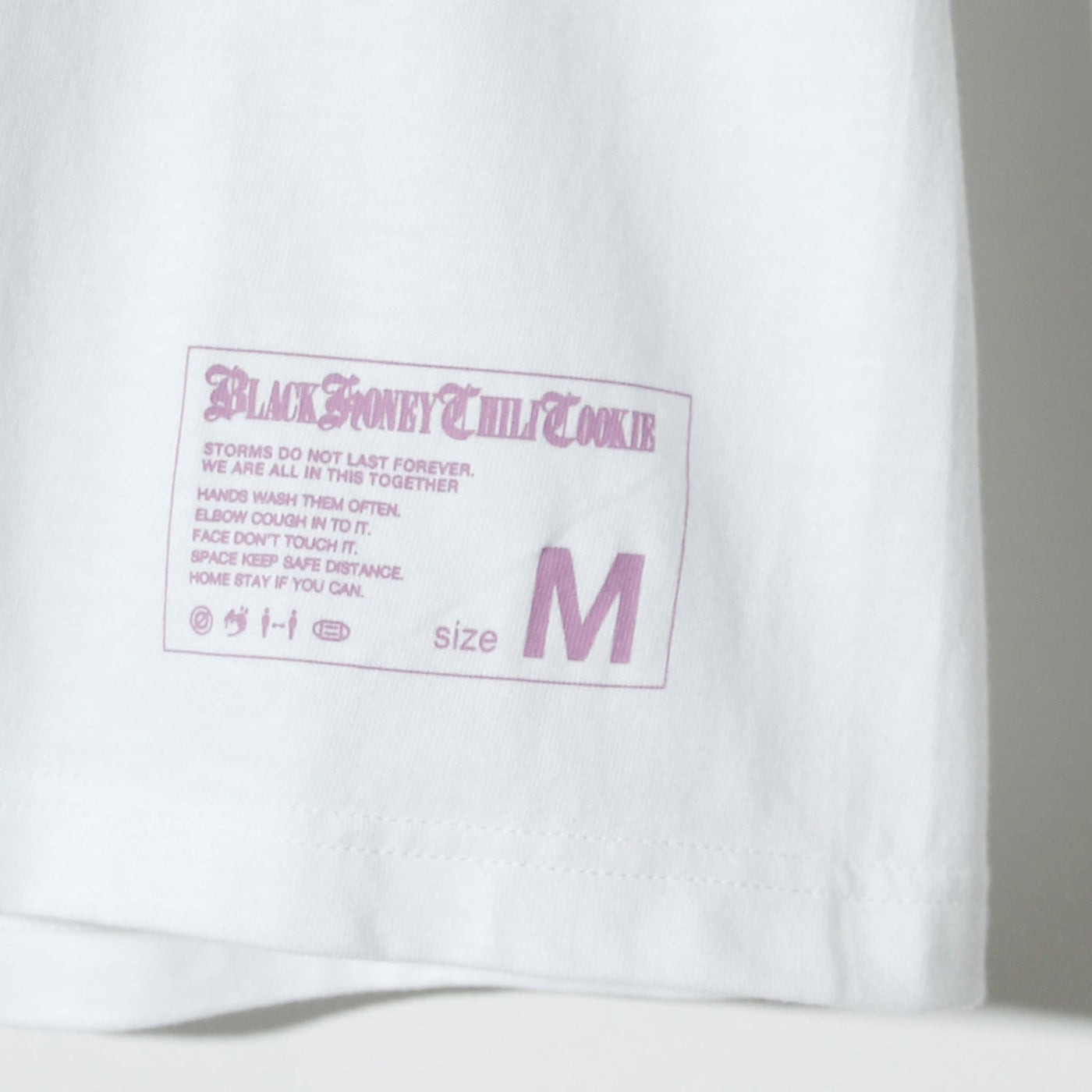 B.H.C.C Logo Print Tee / WHITE×LAVENDER