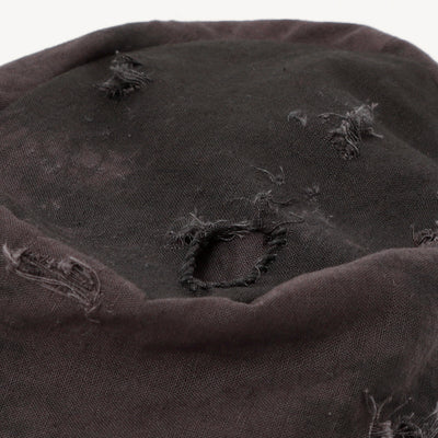 Dyed Linen Turn Cap / BLACK