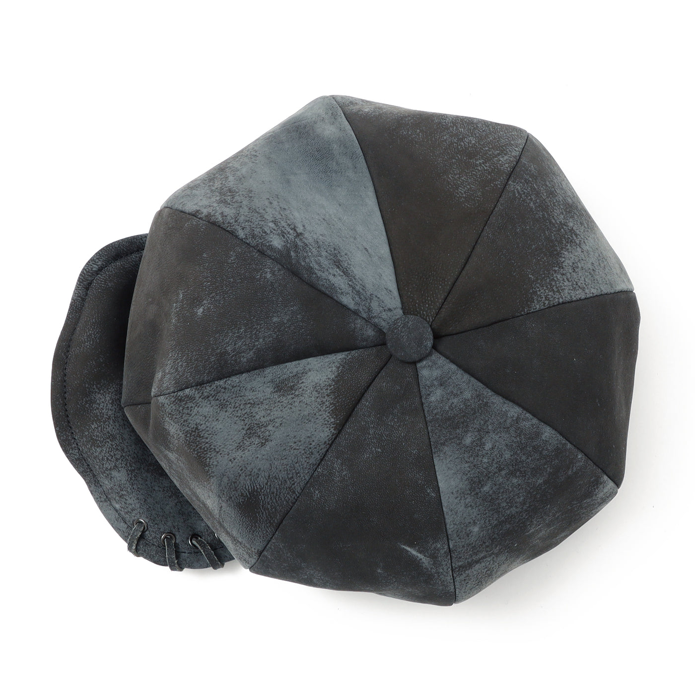 Eyelet Leather Casquette / BLACK