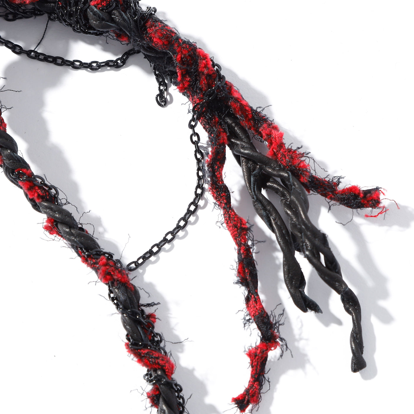 REMAKE LEATHER REDLEO MIX NECKLACE / BLACK