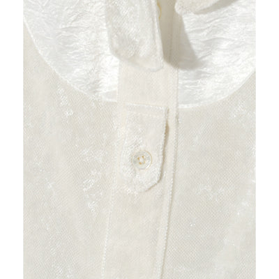 VELOUR VEIL PIRATE SHIRT / WHITE