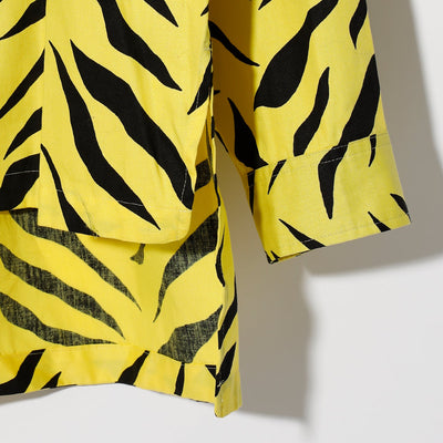 Black honey Tiger Pattern L/S Shirt / YELLOW