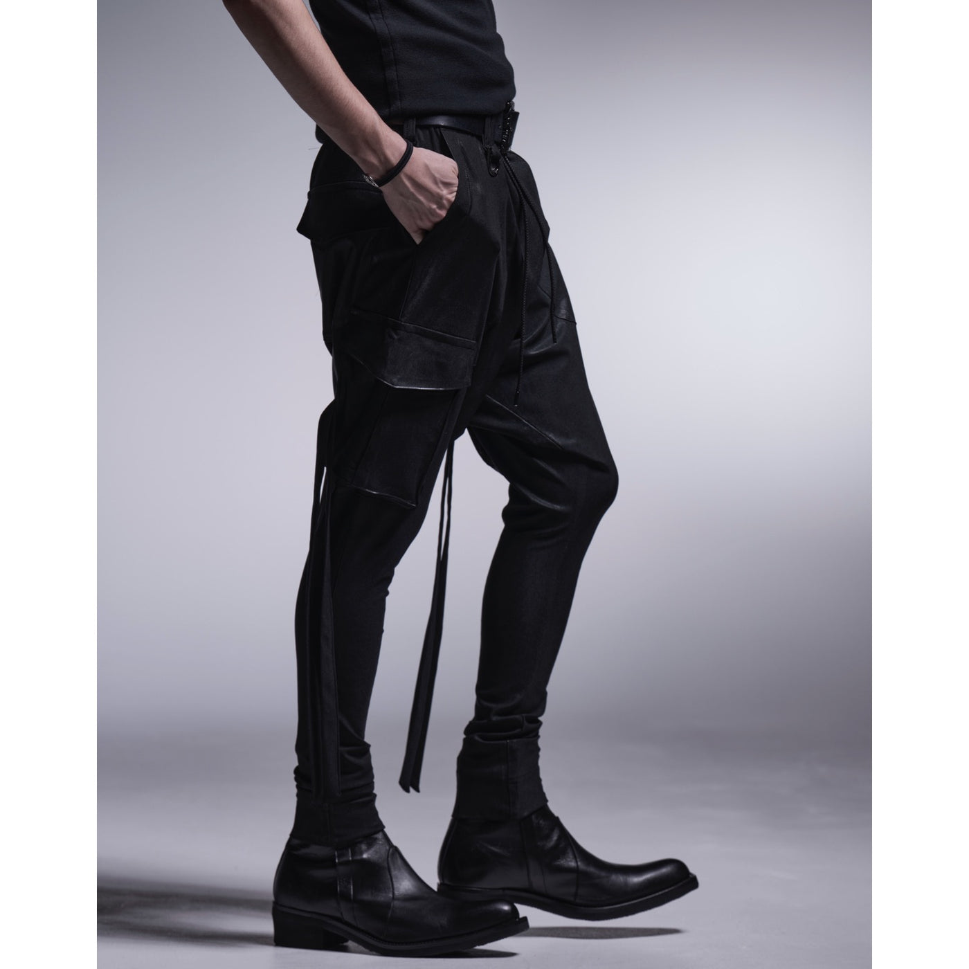 CoatingHighTensionJersey SaruelPants / Black