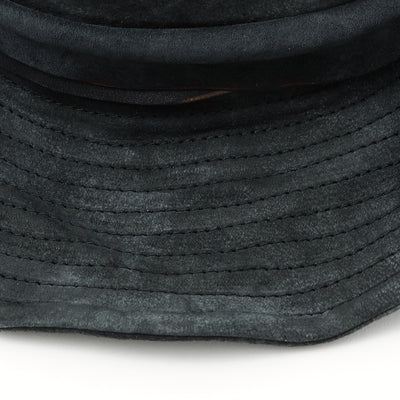 Leather Ribbon Hat / BLACK