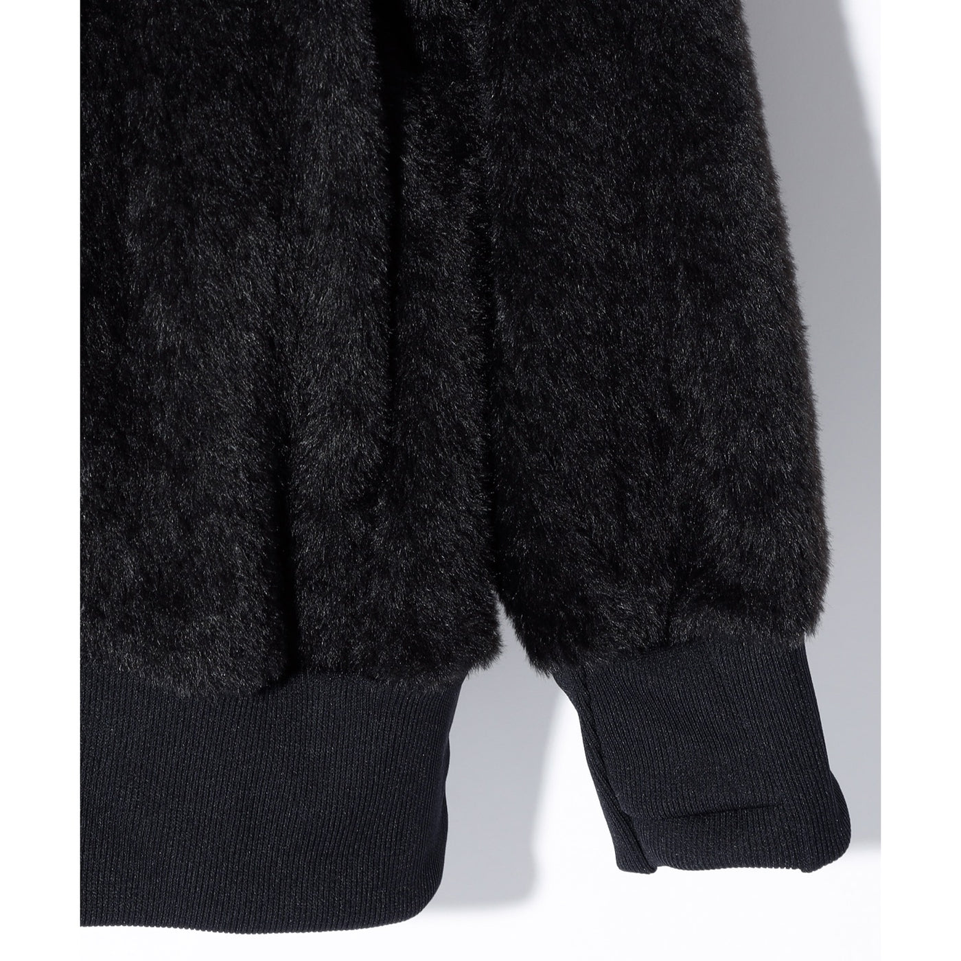 SB METALLIC LOGO SHAGGY CARDIGAN / BLACK