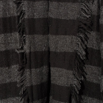 DamageBorder ShawlCardigan / Black&Gray