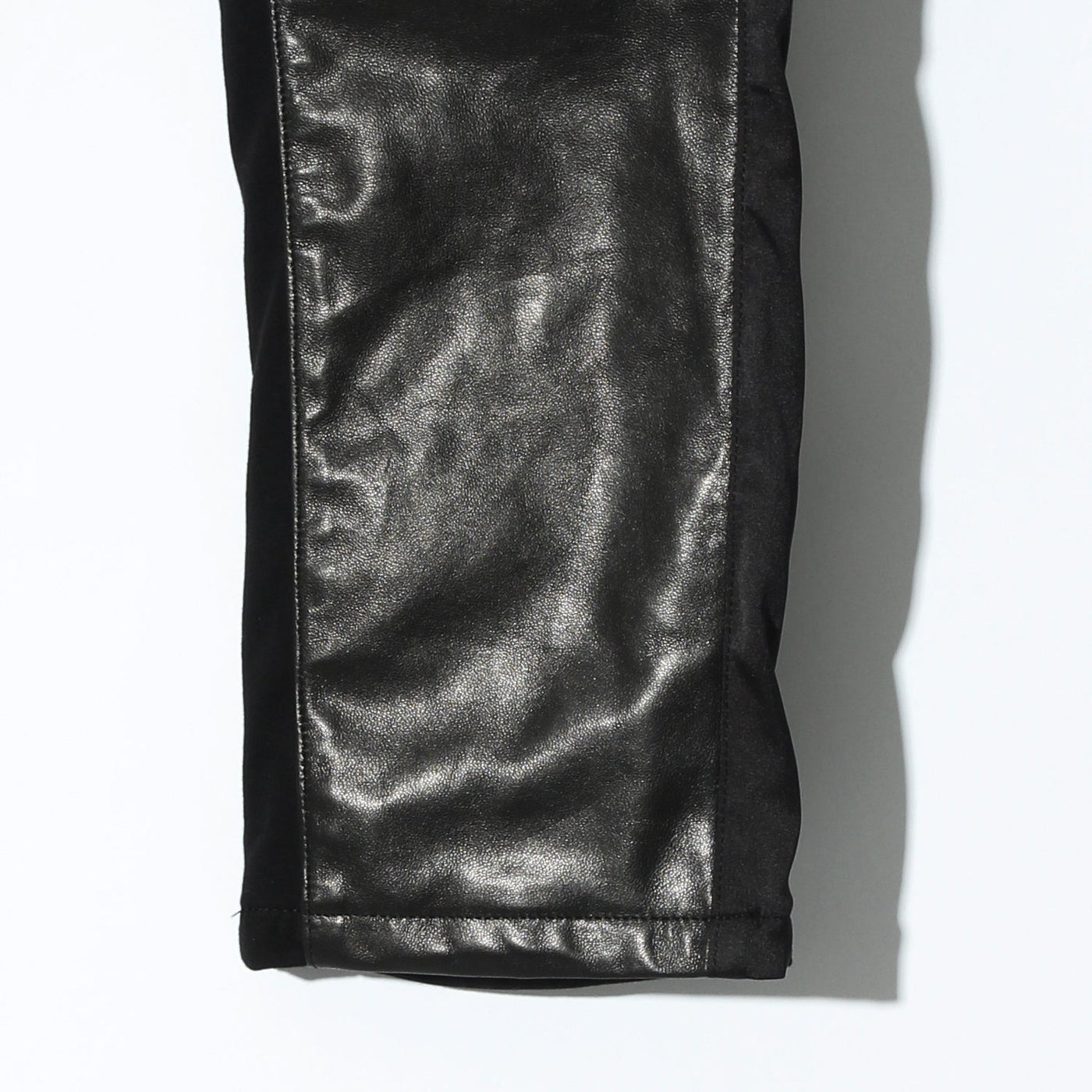 Sheep Leather Switching Pants / BLACK