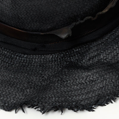 Black Paper Fedora Hat / BLACK