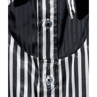 BISHOP SLEEVE STRIPED PIRATE SHIRT / BLACK STRIPE