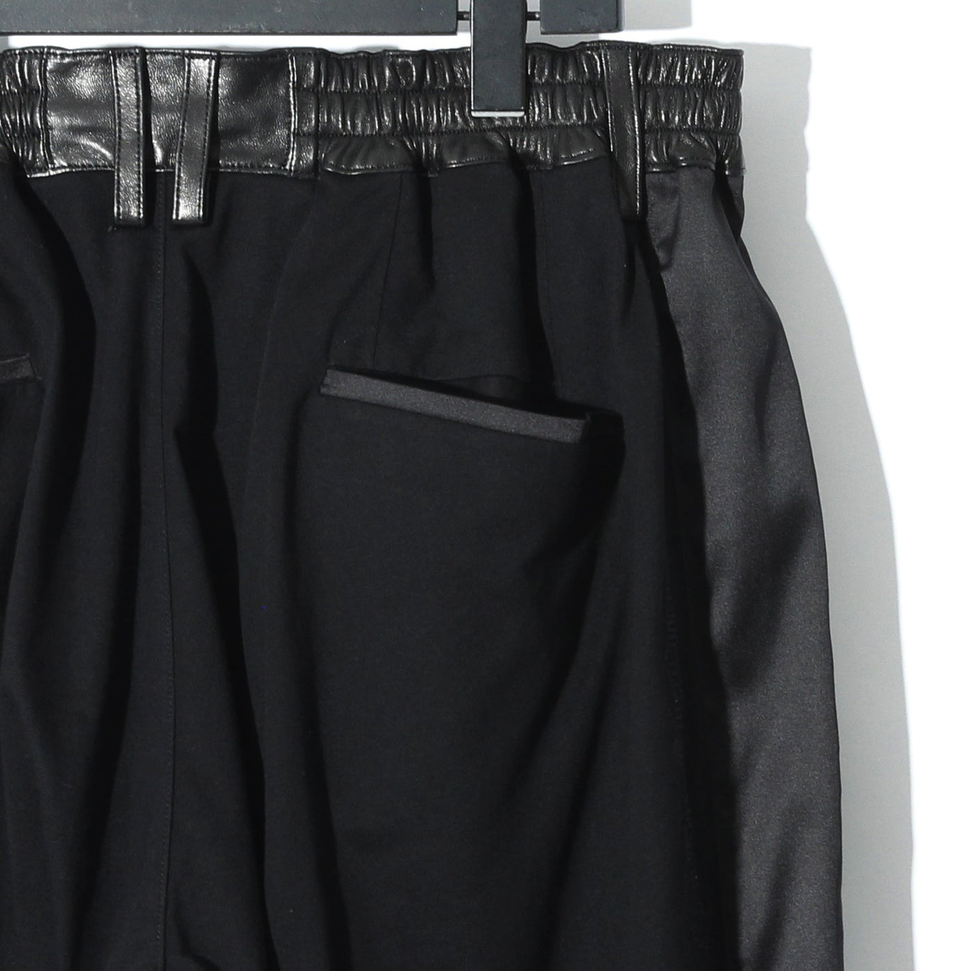 Sheep Leather Switching Pants / BLACK