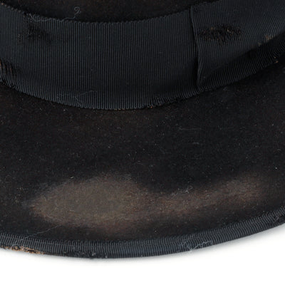 Burned Western Hat w/Feather / BLACK