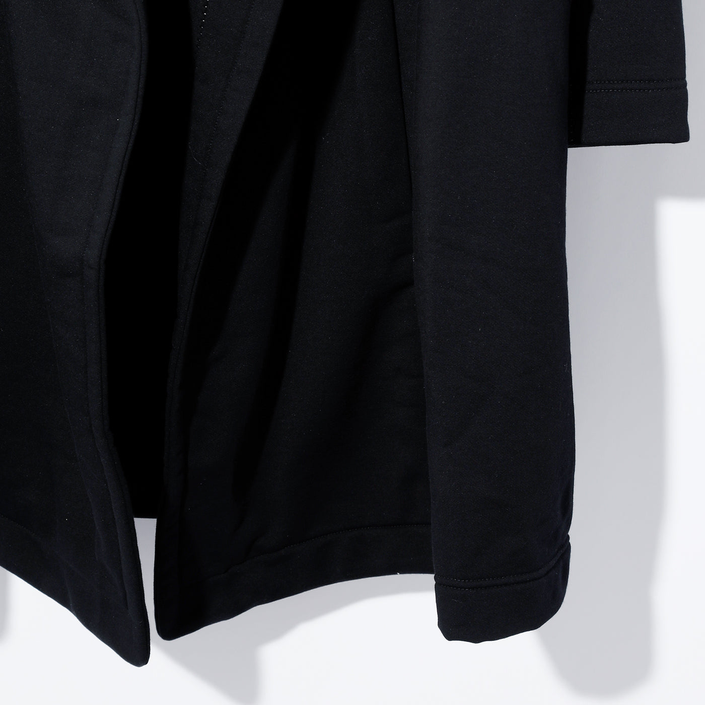 OVERLOCK STITCHING SWEAT SHAWL COLLAR COAT / A:BLACK