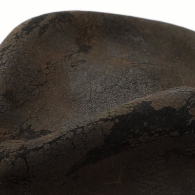 Dyed Leather Rabbit Charcoal Burned Hat / charcoal