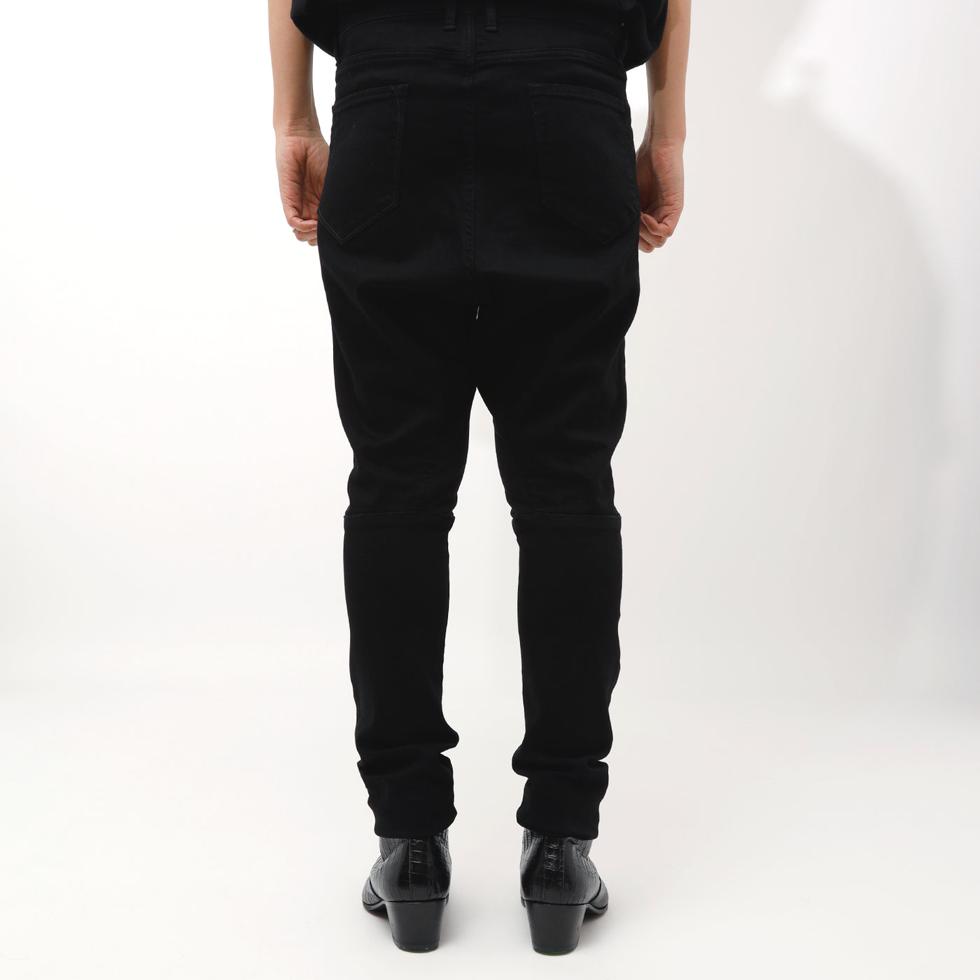 ハイブリットストレッチデニムサルエルPT / BLACK