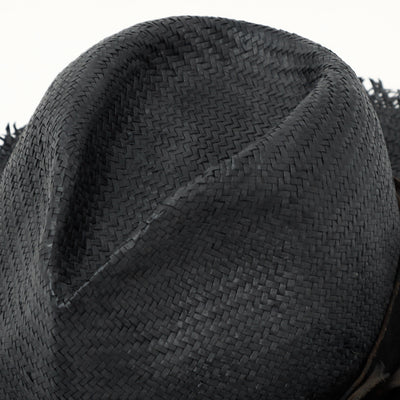 Black Paper Fedora Hat / BLACK