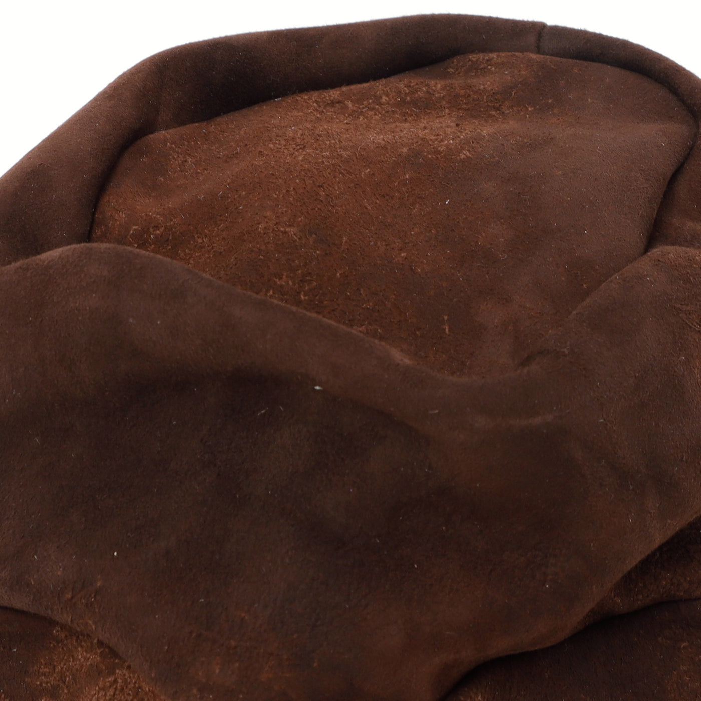 Deep Brown Leather Turn Cap / BROWN