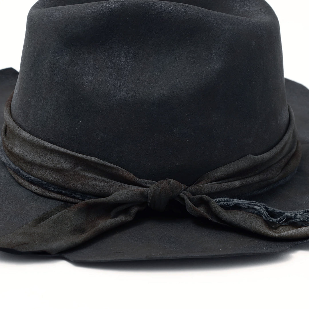 Triangles hat リボン付きハット ラビットファー triangles hat(トライアングルズハット) Charcoal Burned