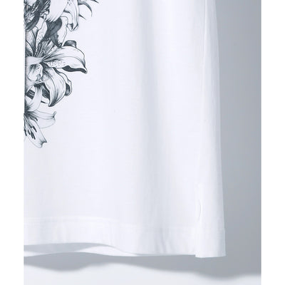 CROSS & LILIES TATTOO TEE / WHITE