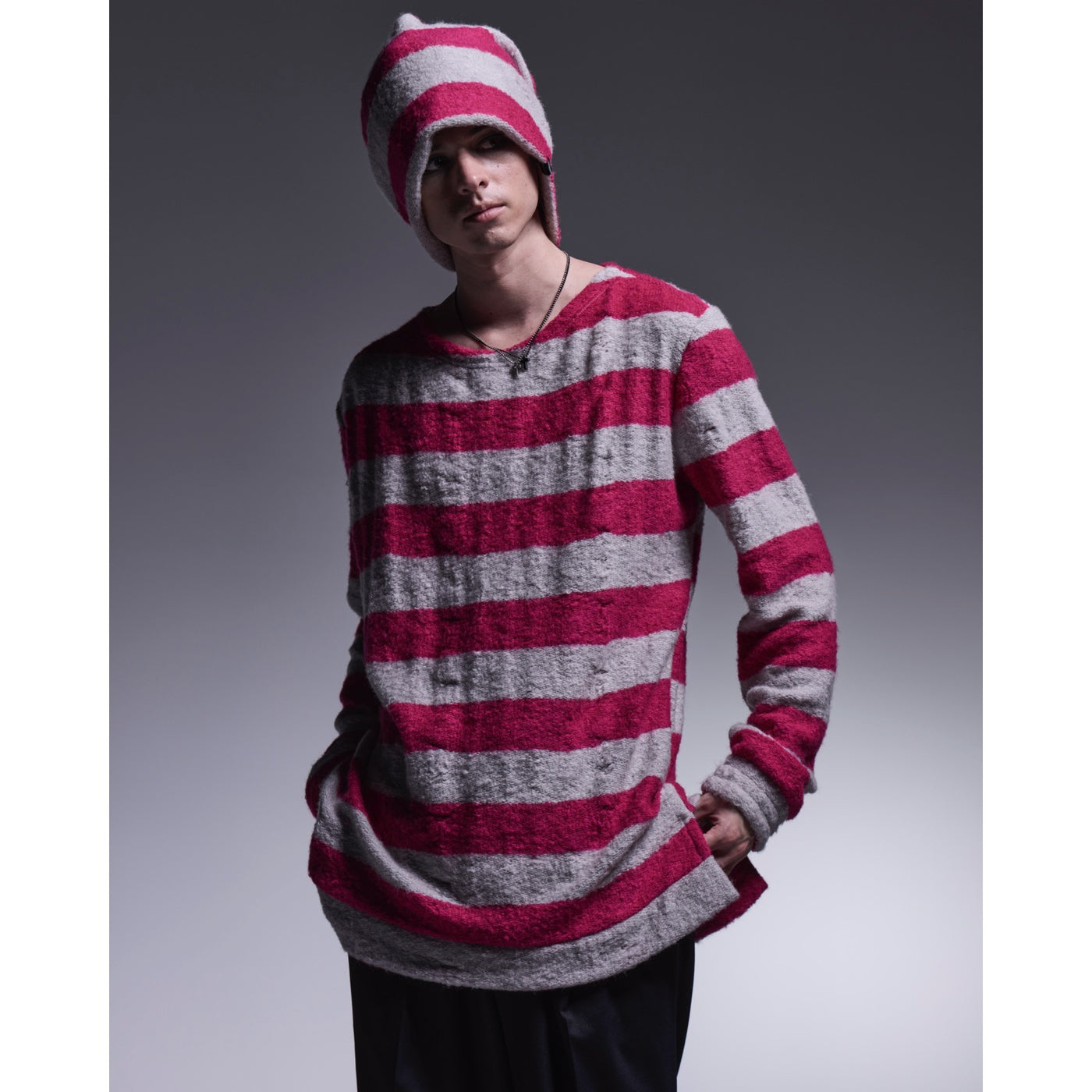 Border Cap / Pink&Grey
