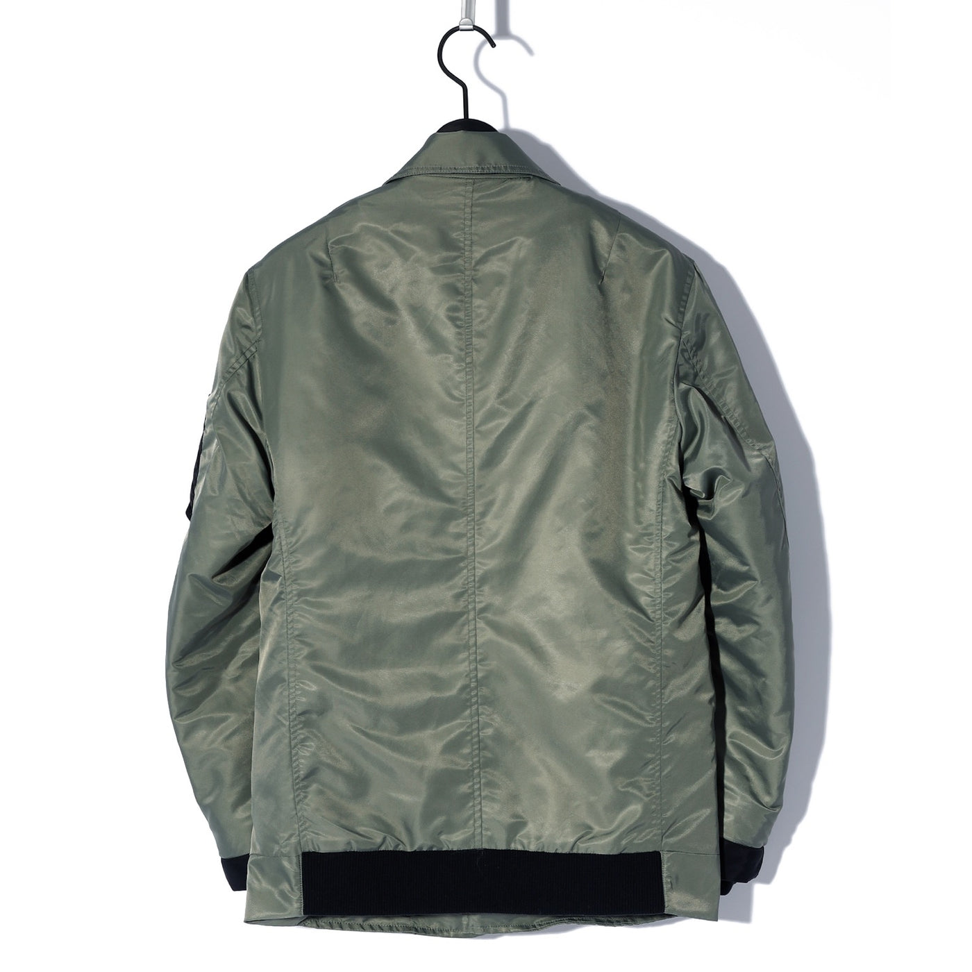 FAKE LAYERED NYLON JK w/HOOD / KHAKI